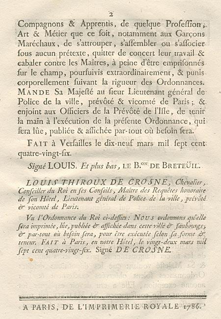 La grève des garçons maréchaux de Paris… en 1786