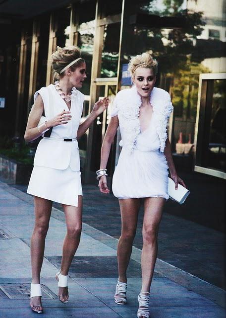 ★ White Night ★ : Jessica Stam & Heidi Mount for Harper’s Bazaar (US April 2010) ★