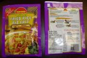 Thai riz frit - espace principal d'étiquetage / listes  d'ingrédients, tableau de la valeur nutritive