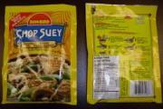 Chop Suey - espace principal d'étiquetage / listes d'ingrédients,  tableau de la valeur nutritive