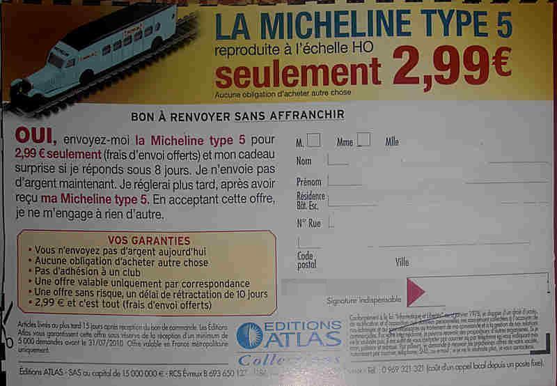 Un micheline type 5 chez Atlas, pour 2,99 euros