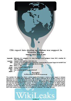 Rapport de la CIA : comment manipuler lopinion publique européenne sur lAfghanistan
