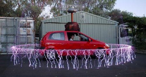 Tesla voiture bobines d 'alarme 2 Quelques gadgets anti-vol pas communs !