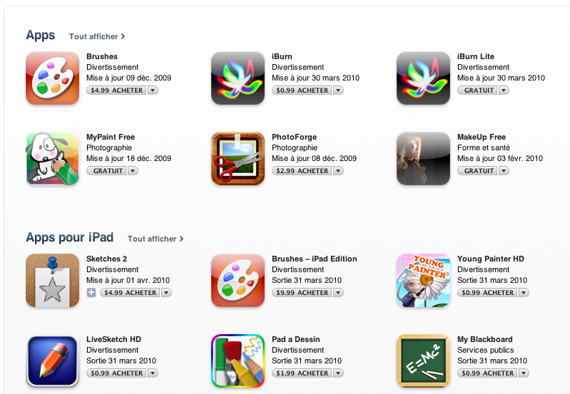 Les Apps pour iPad maintenant disponibles Les Apps pour iPad maintenant disponibles