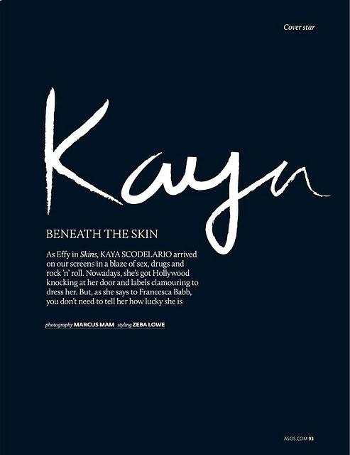 [couv] Kaya Scodelario pour Asos Magazine