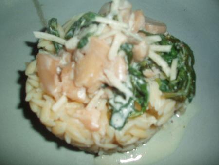 Risoni au cresson et champignons P2200038