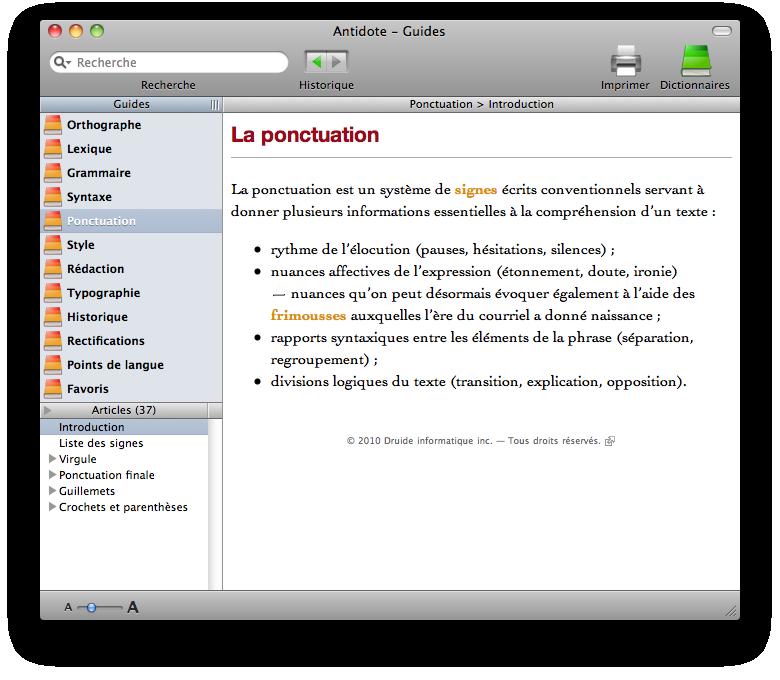 Les guides Test de l’antidote (HD) de la langue française