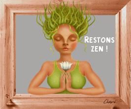 gif animé une jeune fille fait du yoga avec une fleur de lotus à la main : restons zen !