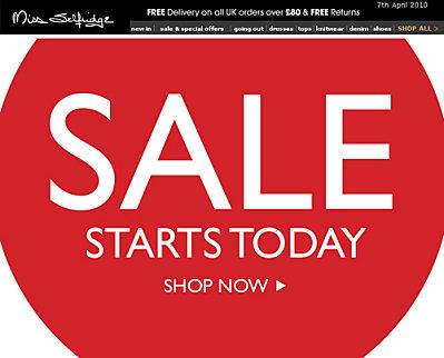 soldes miss selfridge avril 2010