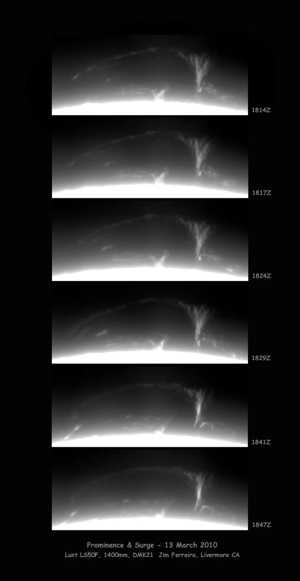 Protubérances solaires avec la DMK 21AU04.AS