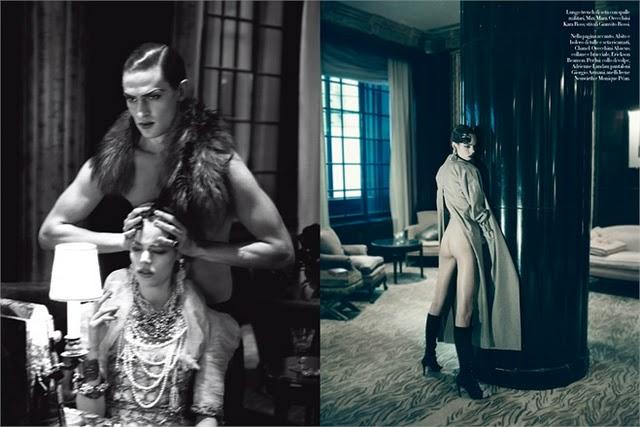Vogue Italia de Mars 2010  : Mathias Lauridsen et Freja Beha Erichsen par Steven Meisel