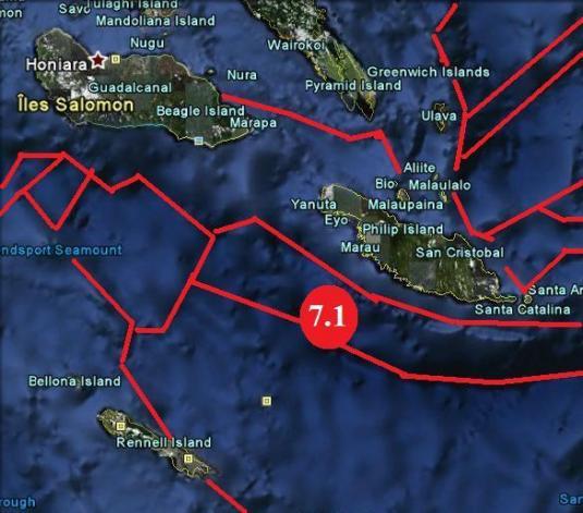 11 Avril 2010, un séisme majeur, de magnitude 7,1, frappe l'Ile San Cristobal, dans les Îles Salomon.