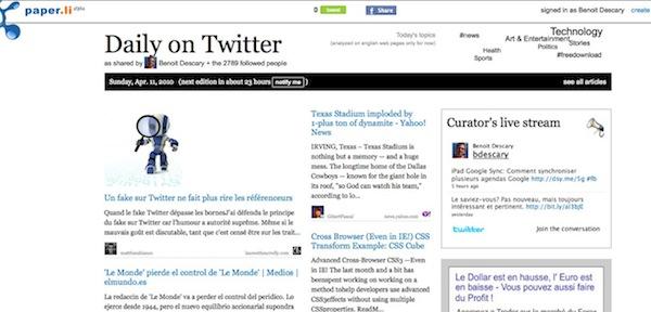 paper-li-1 paper li 1 Après le Twitter Times voici le Daily on Twitter