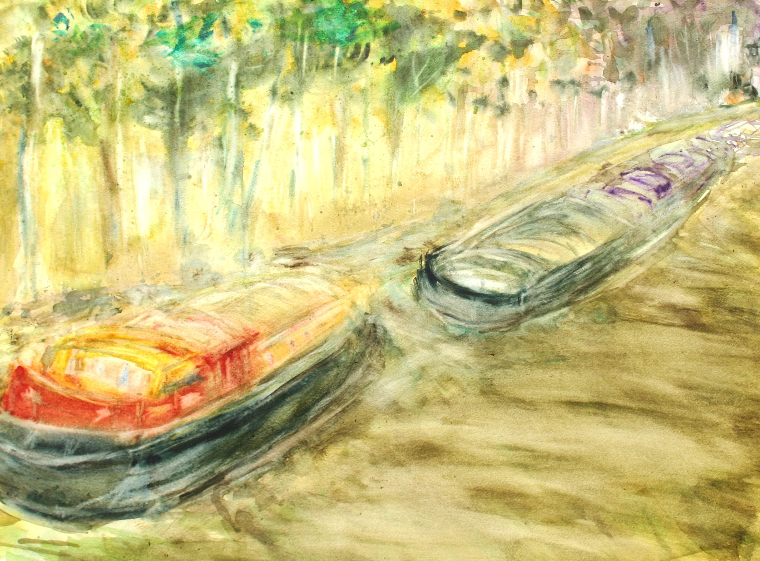 Péniches sur le canal – Aquarelle peniche_blog.1271049107.JPG