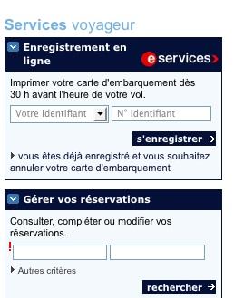 Air France : services en ligne