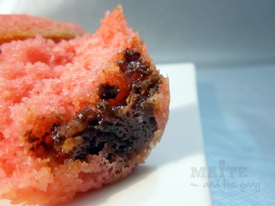 Faux cupcake rose aux éclats de daim