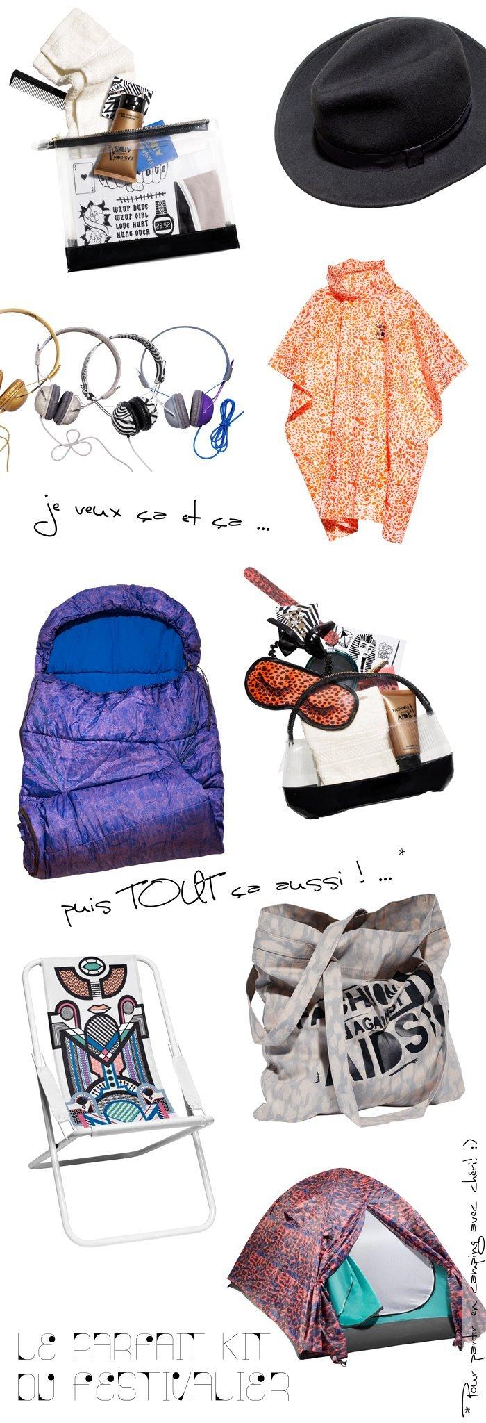 AIDS GASHION AGAINST KIT FESTIVALIER MIX H&M; Fashion Against AIDS :: kit du festivalier!