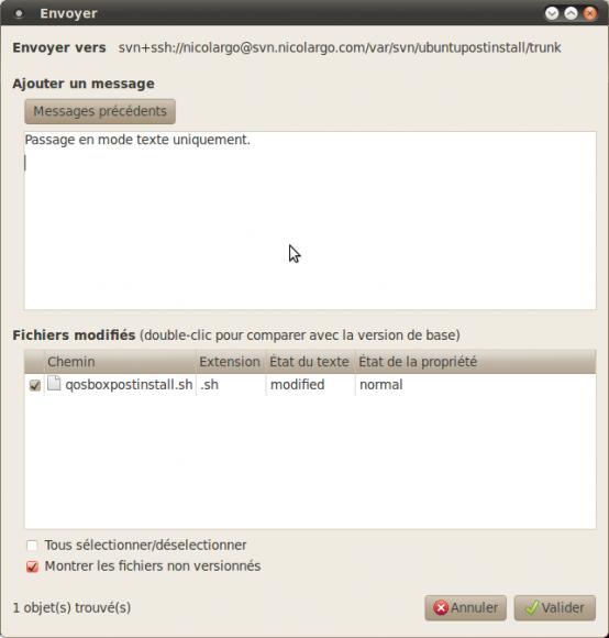 Envoyer_007 RabbitVCS, le TortoiseSVN pour Linux