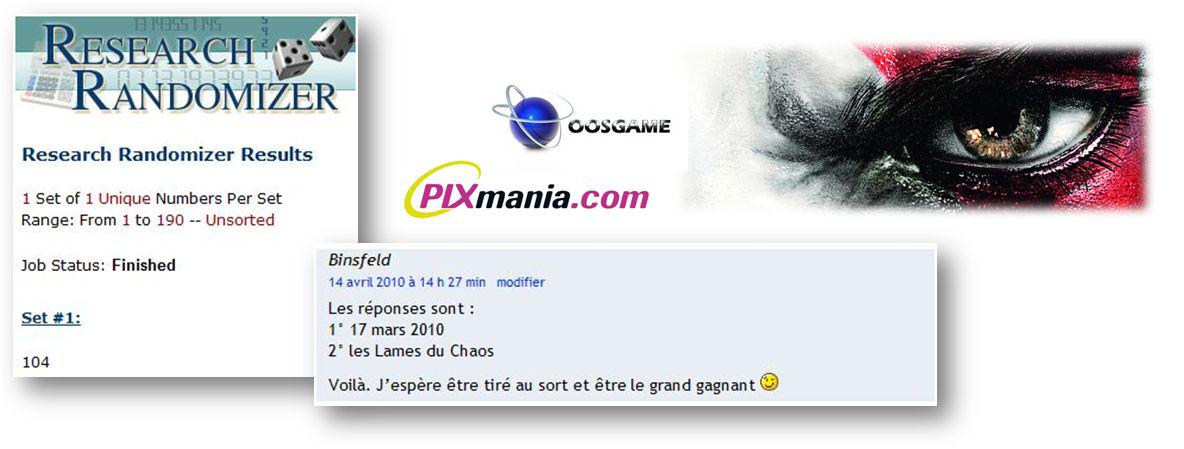 concours god of war pixmania oosgame weebeetroc [actu blog] Résultat du concours GOD OF WAR III avec PIXmania.