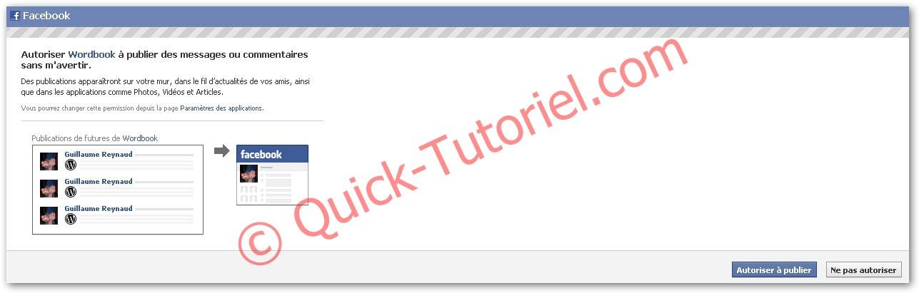 Facebokk_Wordpress_17 #186 Poster vos articles sur Facebook depuis Wordpress en 1 clic.