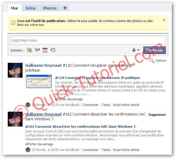 Facebokk_Wordpress_20 #186 Poster vos articles sur Facebook depuis Wordpress en 1 clic.