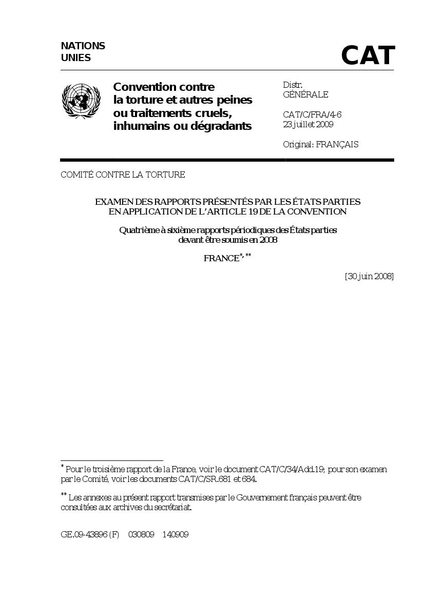 Comité contre la torture (CAT) - 44ème session : Examen du rapport périodique de la France (27-28 avril 2010) catcfra4-6_fr.1272200282.jpg
