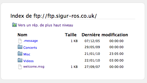 ftp-sigurros Sigur Ros: Le FTP rempli de Musiques et Vidéos