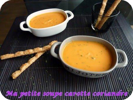 Encore de la carotte?! Oui, ça donne les joues roses ;-) alors, une soupe carottes coriandre!