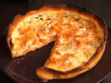 Quiche au gorgonzola, courgettes & tomates à l'ail DSCF3571