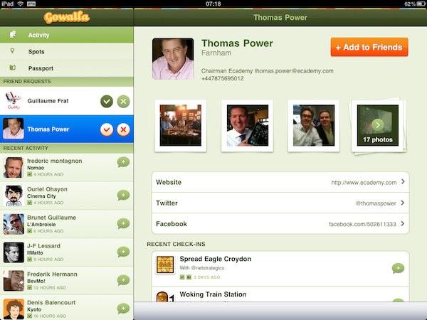 gowalla ipad 1 Gowalla pour iPad: suivez vos amis à la trace