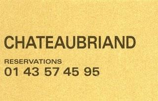 Le Chateaubriand – 31 mars 2009 – Happy Birthday T. !