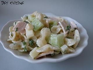 Salade de pâtes au trio vert (pomme, concombre & persil)