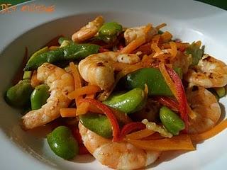 Crevettes sautées au paprika & légumes printanniers façon wok