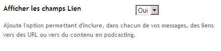 Afficher les Champs Liens Afficher les Champs Liens