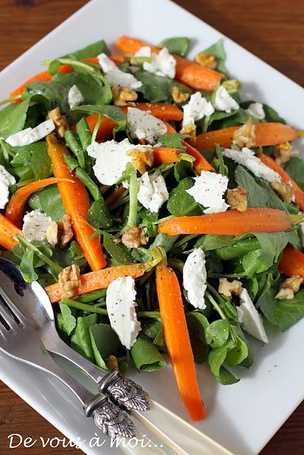 Salade de Carottes Nouvelles, Cresson et Chèvre frais