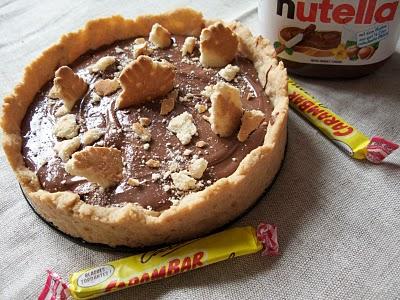 Tarte au carambars, nutella et petits beurres