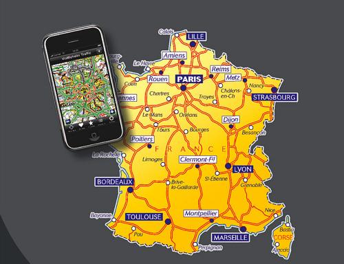 La carte routière interactive avec l'iPhone...
