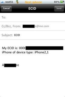 Récupérer votre ECID avec EmailECID...
