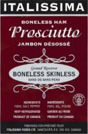Italissima boneless Ham Prosciutto Grand Reserva boneless  skinless