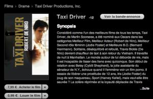taxi driver Le film iTunes de la semaine à 1€
