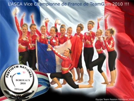 L'ASCA Vice championne de France Teamgym 2010 !! L’ASCA une nouvelle fois VICE CHAMPIONNE DE FRANCE en Team gym !!!!!!!!!!!!!