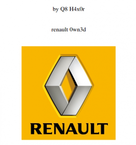 Le réseau des sites web Renault piraté