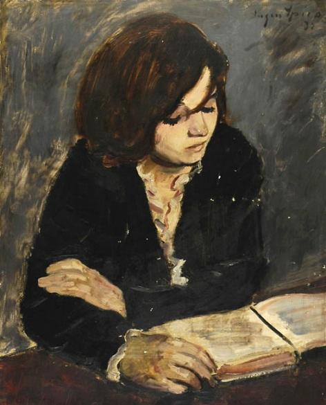 Girl reading, tableau d’Eugen Spiro (1874-1972), peintre...