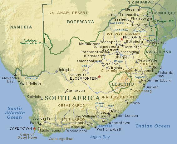L'île Afrique du sud et l'archipel africain