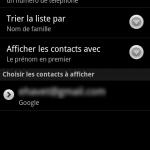 contact-pref Android 2.2 Froyo, impressions et visuels