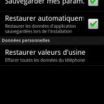 pref-confid Android 2.2 Froyo, impressions et visuels
