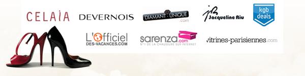 Tentez de gagner 15 000 euros de shopping !!! Celaia - Devernois - Diamant-unique - Jacqueline Riu - L'Officiel des vacances - Sarenza - Vitrines Parisiennes