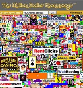 Publicité au pixel =>The Million Dollar Homepage