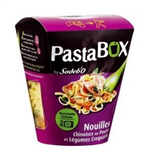pasta box sodebo nouilles chinoises au poulet Pasta Box Nouilles Chinoises au Poulet et Légumes Croquants Sodebo