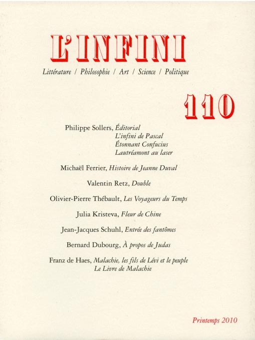 L'Infini, N°110, Printemps 2010